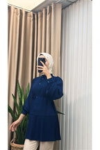 Ön Düğmeli Pliseli Tunik