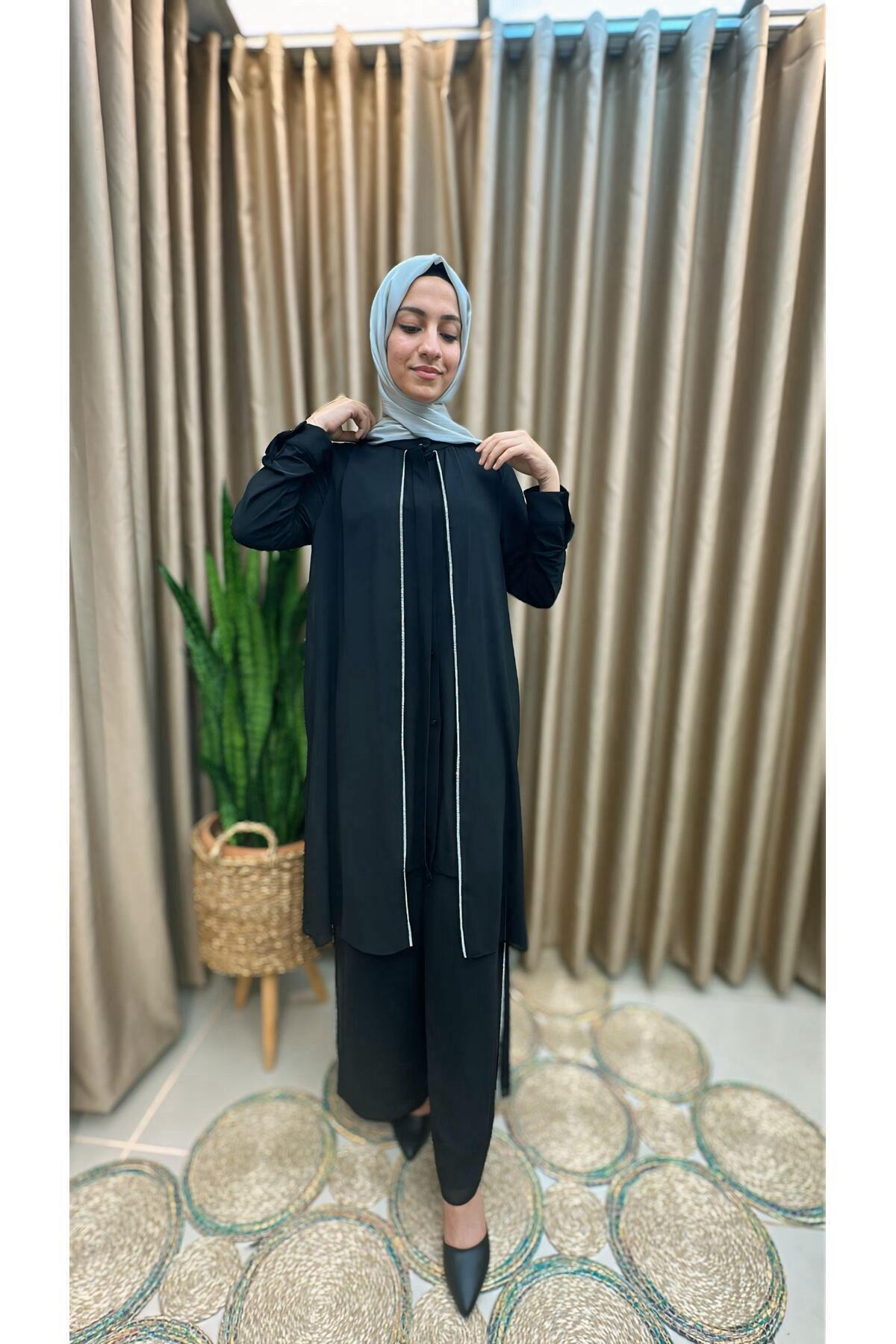 Pantolonlu Abaya Takım