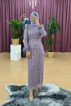 KOLLARI TÜYLÜ PAYETLİ KALEM ABİYE