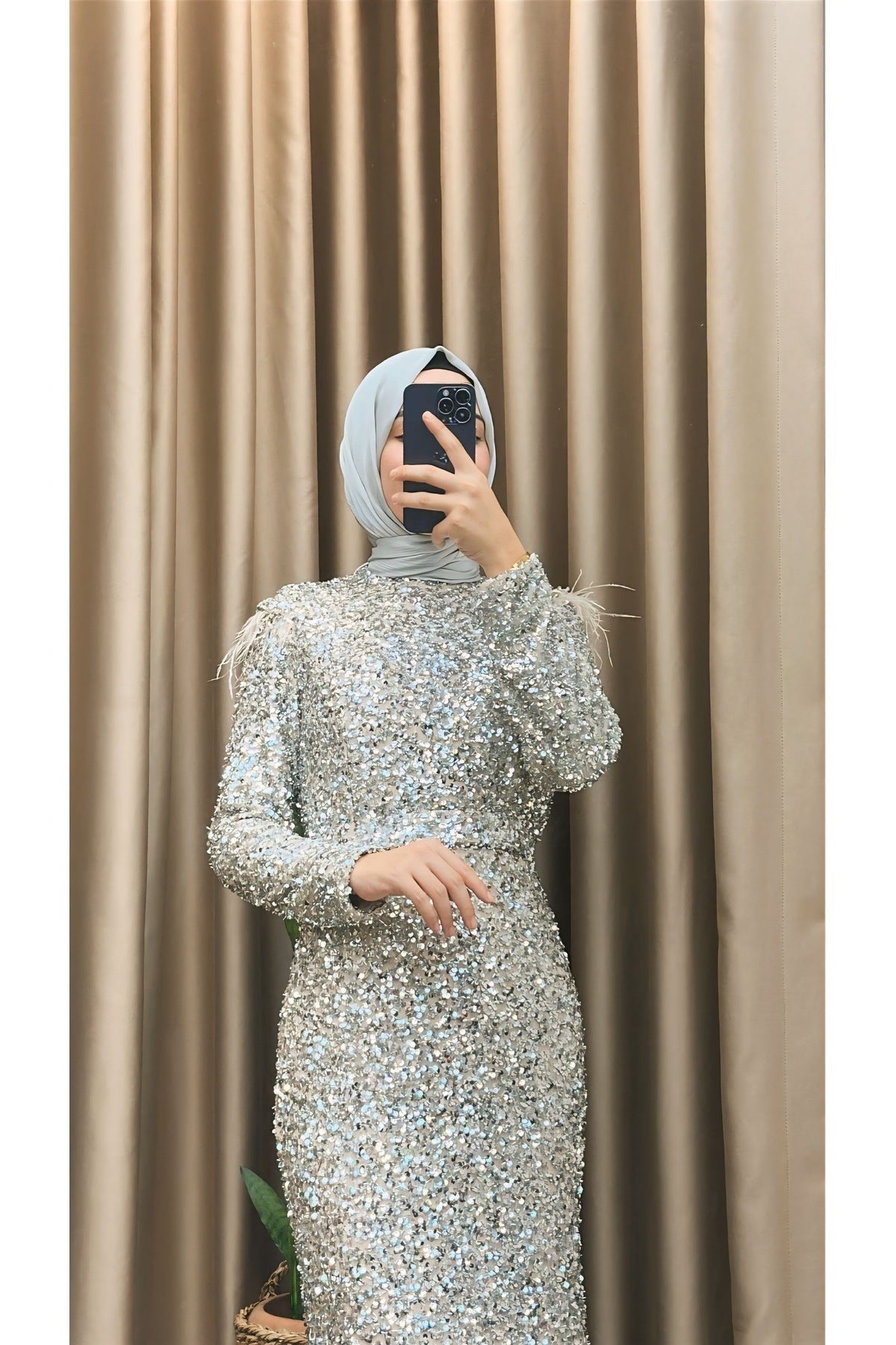 Payetli Balık Abiye