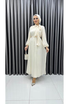 Boyundan Bağlamalı Balon Kol Janjan Abiye