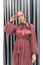 Boyundan Bağlamalı Balon Kol Janjan Abiye