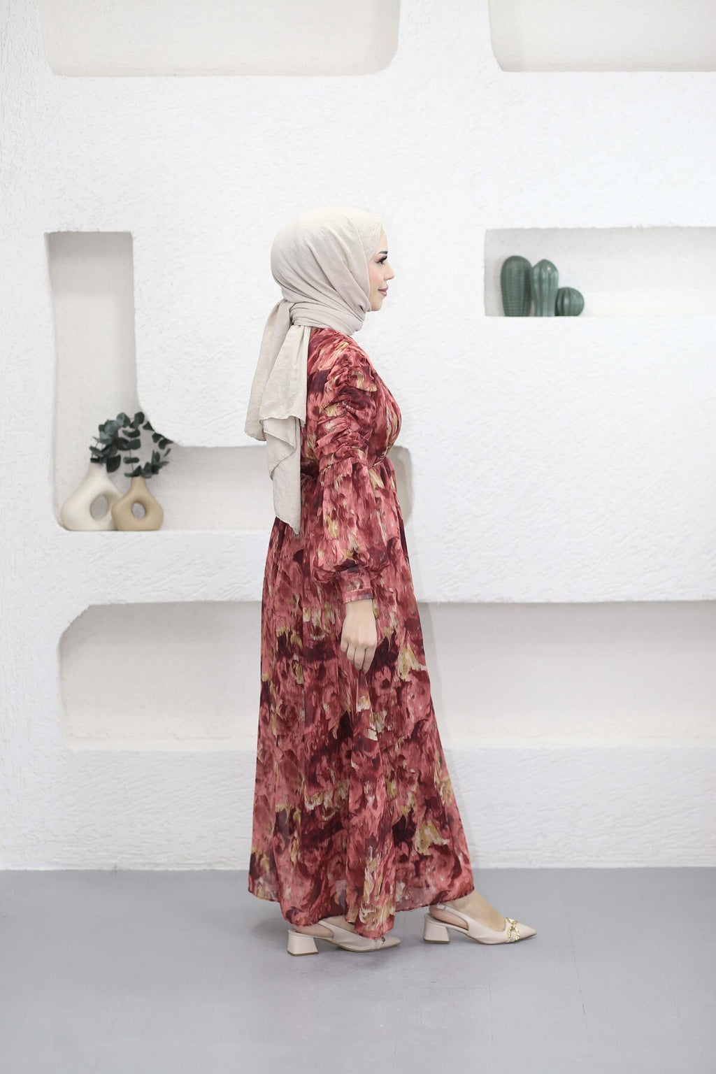 DESENLİ TESETTÜR ELBİSE