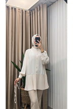 Ön Düğmeli Pliseli Tunik