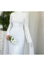 Üstü Boncuk İşlemeli Çıkarılabilir Pelerinli Abiye