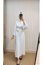 GÜL KUŞAKLI SATEN ABİYE