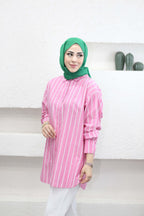 Taşlı Çizgili Gömlek