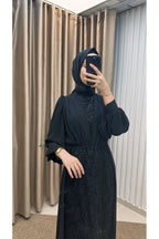 Pelerinli Taşlı Şifon Abiye