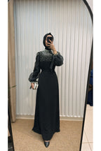 İnci İşlemeli Krep Abiye