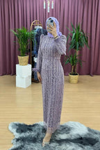 KOLLARI TÜYLÜ PAYETLİ KALEM ABİYE