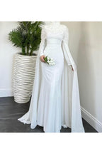 Üstü Boncuk İşlemeli Çıkarılabilir Pelerinli Abiye