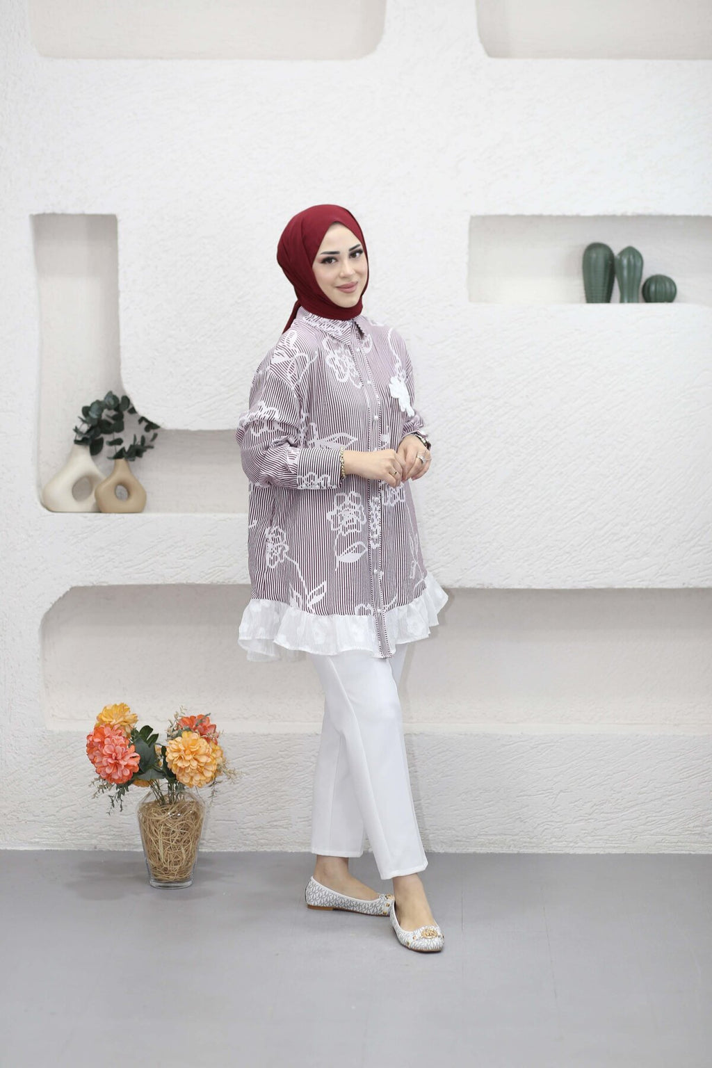 Tül Detaylı Gömlek