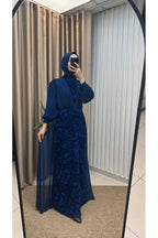 Güllü Pelerinli Abiye