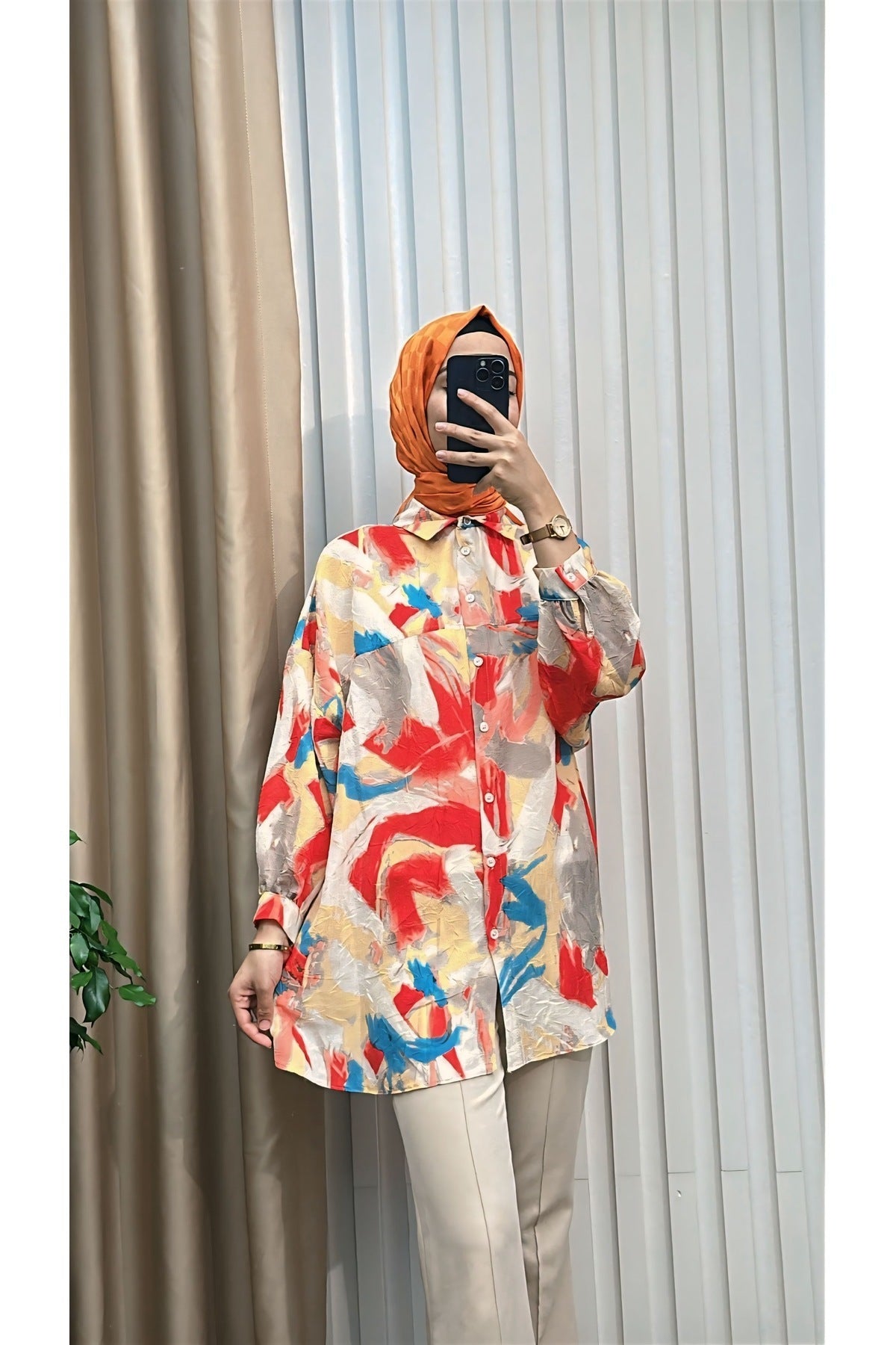 Fırça Desenli Tunik Gömlek