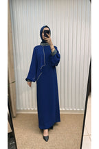 Allerli Taşlı Abiye Abaya