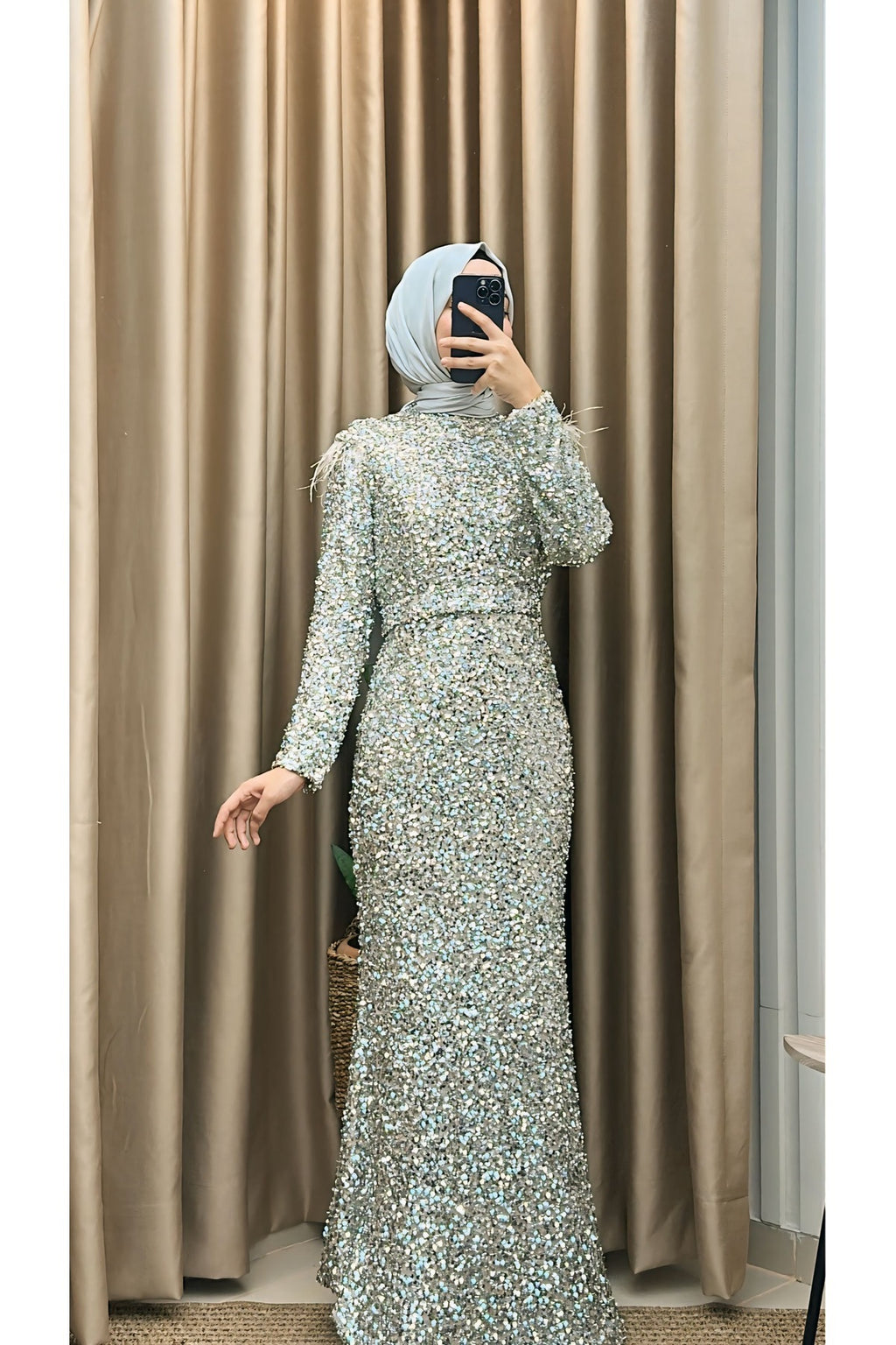 Payetli Balık Abiye