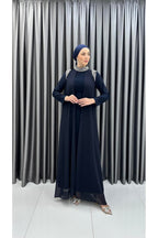 Taş ve Pelerin Detaylı Şifon Abiye