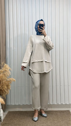 Baskı Detaylı Oversize İkili Takım