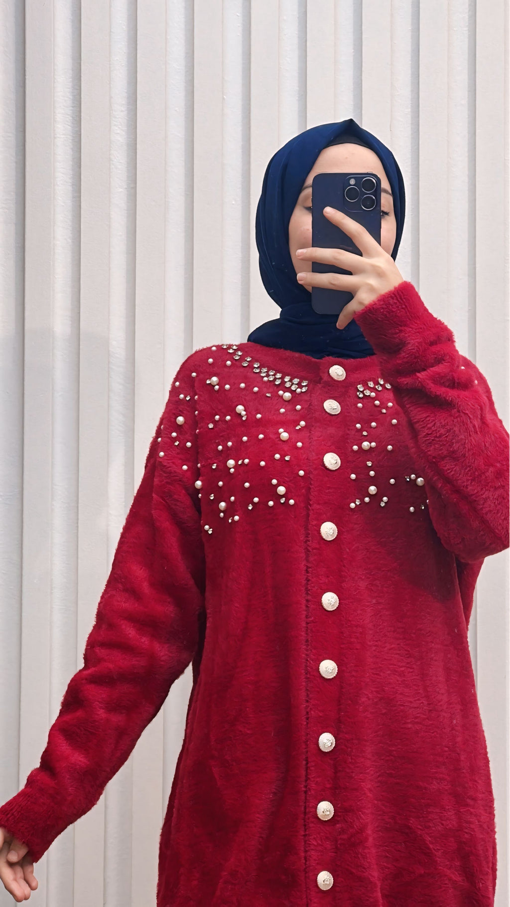 Triko Hırka Tunik Bordo