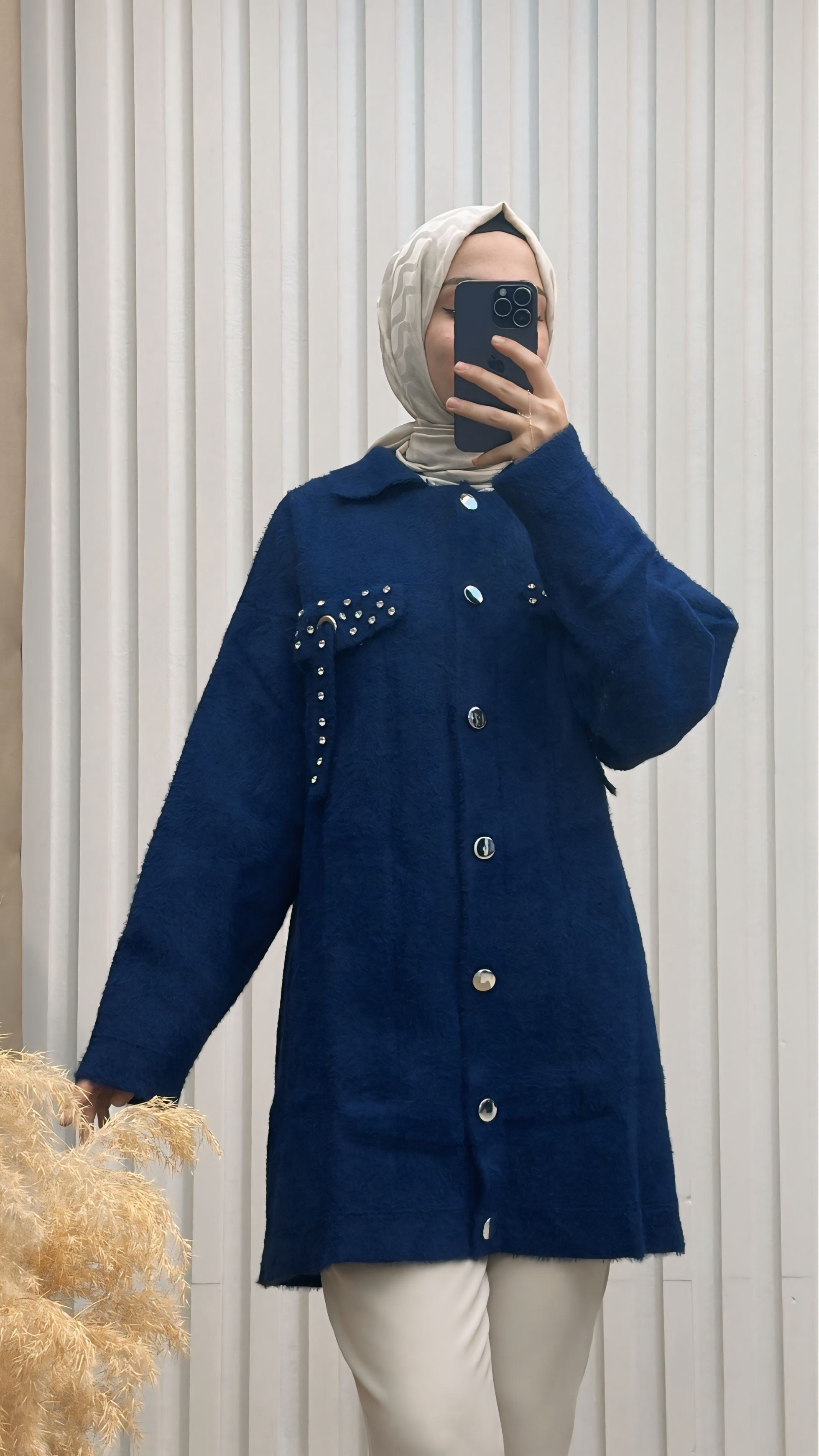 Premium Sakallı Hırka Lacivert