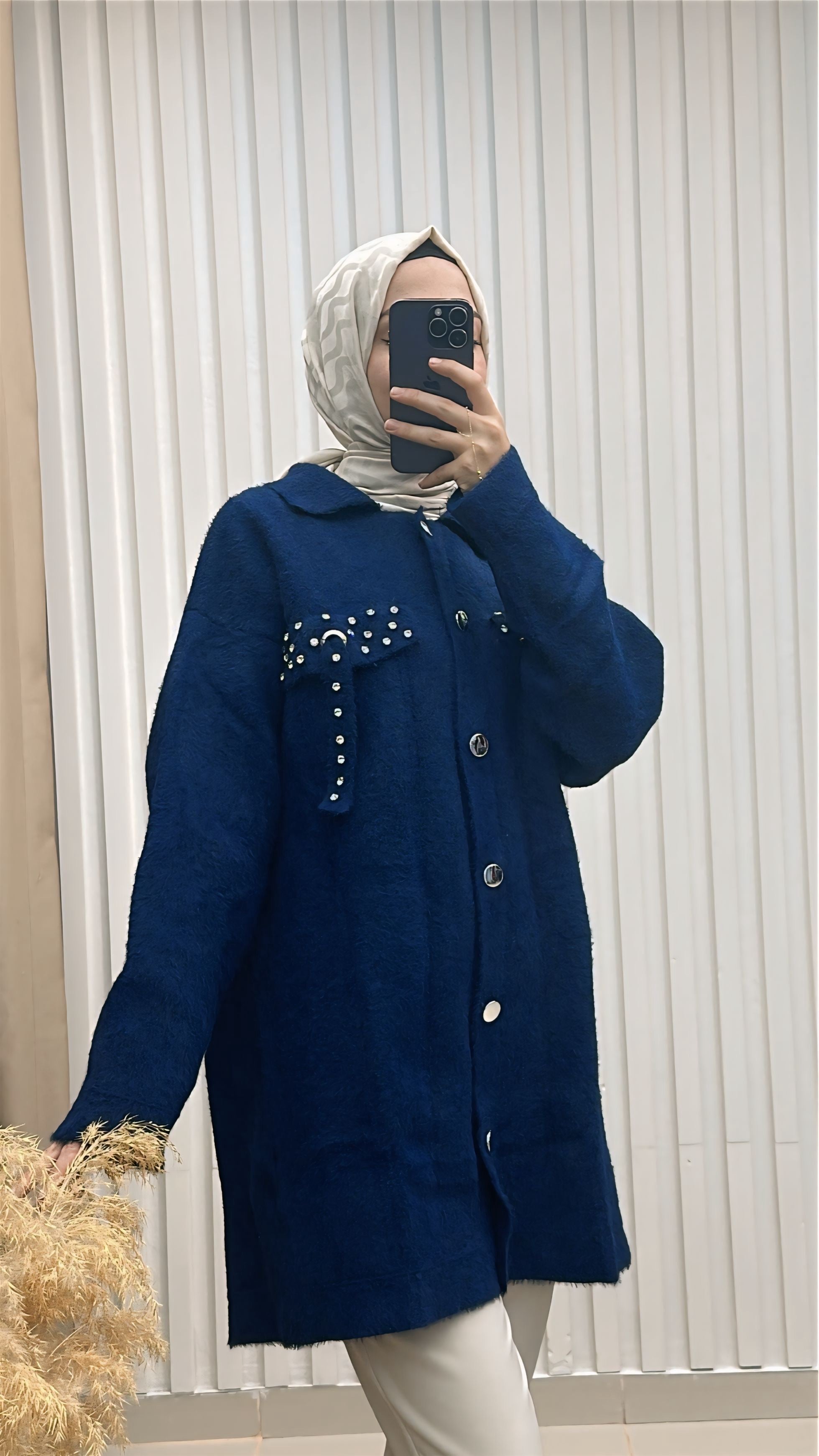 Premium Sakallı Hırka Lacivert