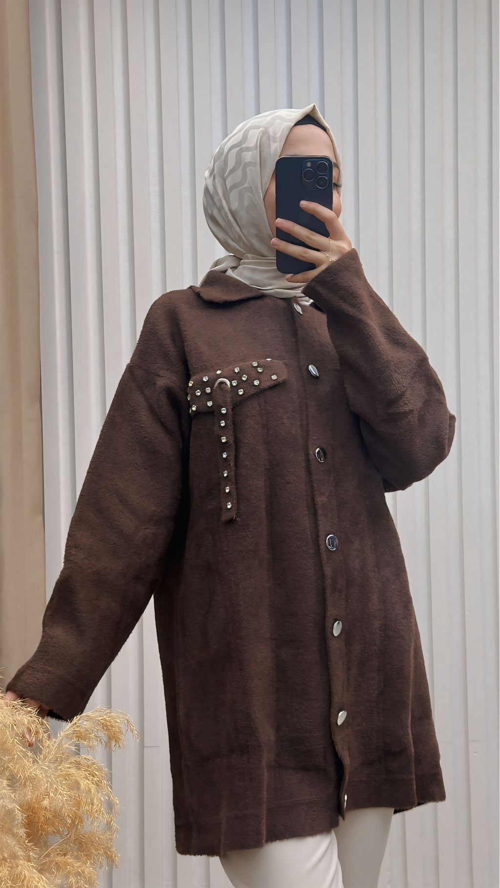 Premium Sakallı Hırka Kahve