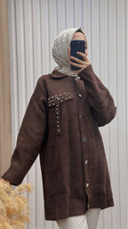 Premium Sakallı Hırka Kahve