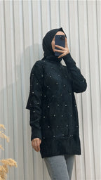 Baklava Desen Sakallı Ve İncili Triko