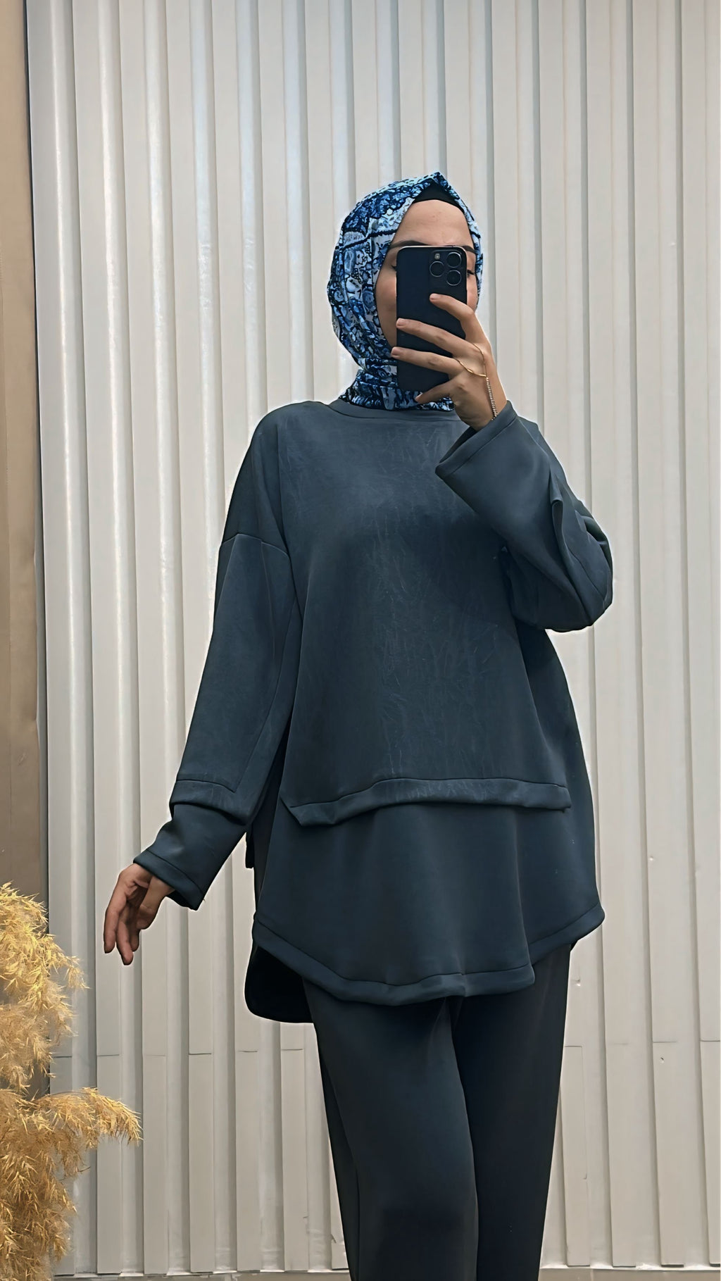 Baskı Detaylı Oversize İkili Takım