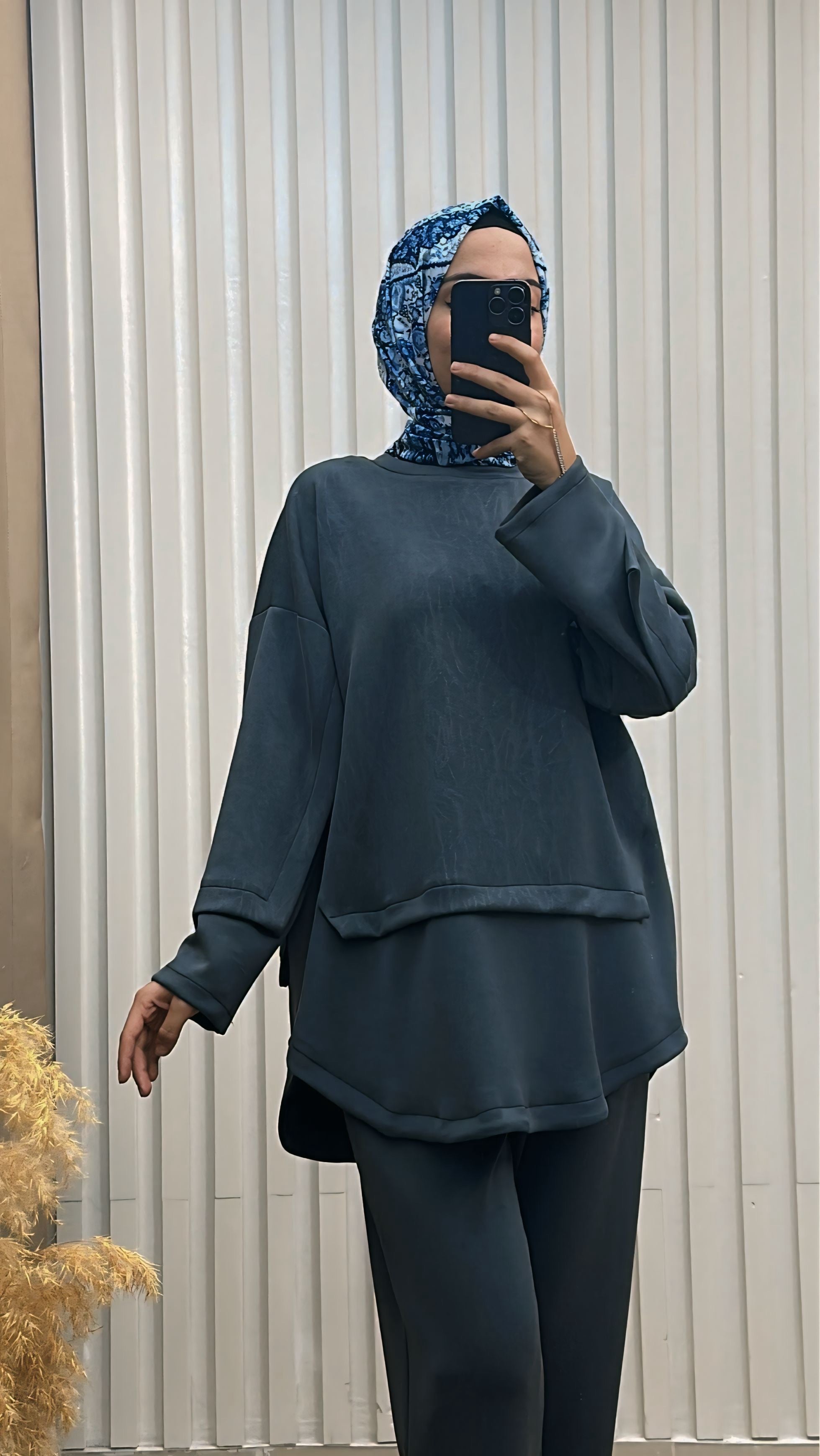 Baskı Detaylı Oversize İkili Takım