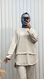 Baskı Detaylı Oversize İkili Takım