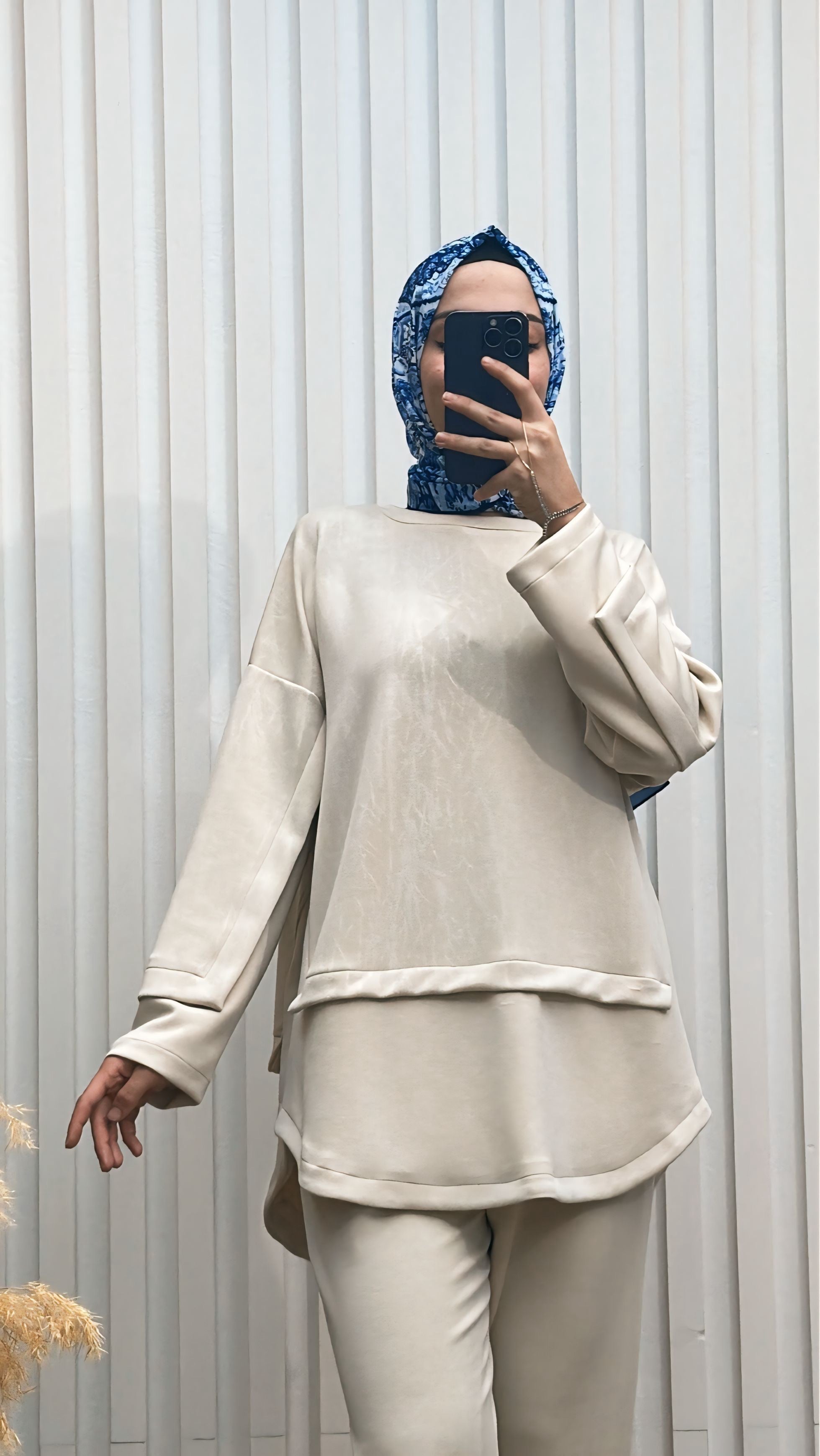 Baskı Detaylı Oversize İkili Takım