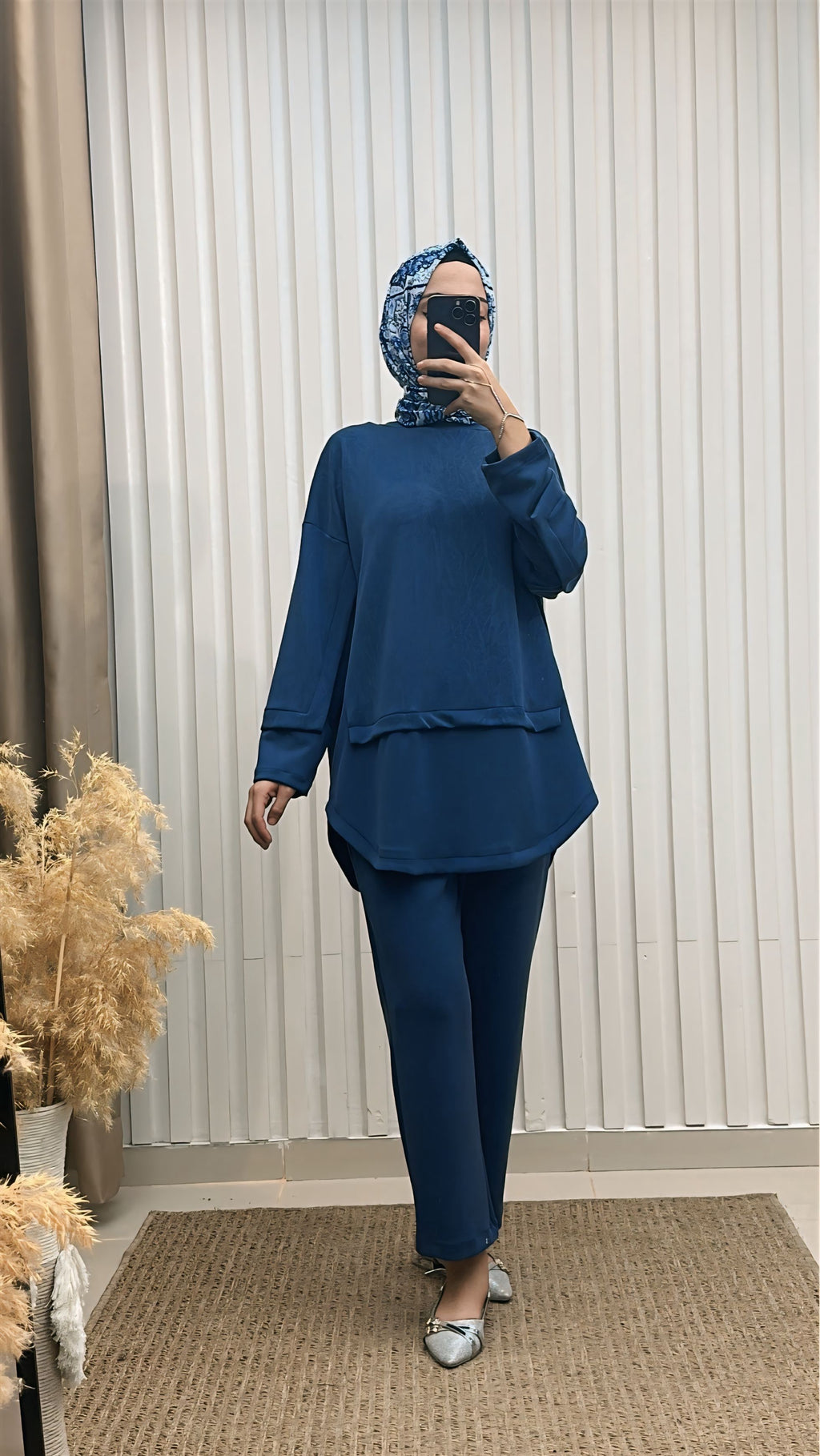 Baskı Detaylı Oversize İkili Takım