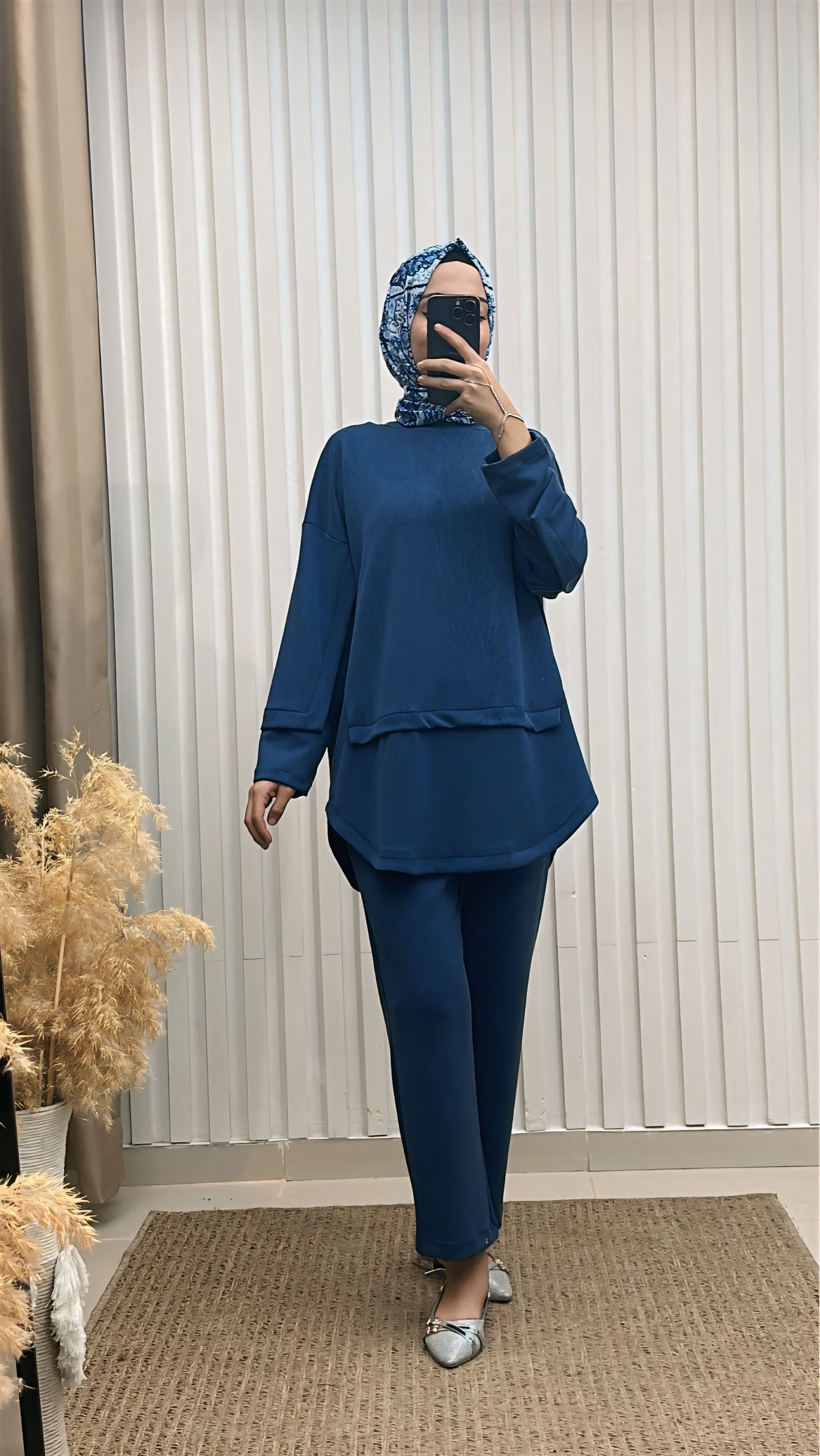 Baskı Detaylı Oversize İkili Takım