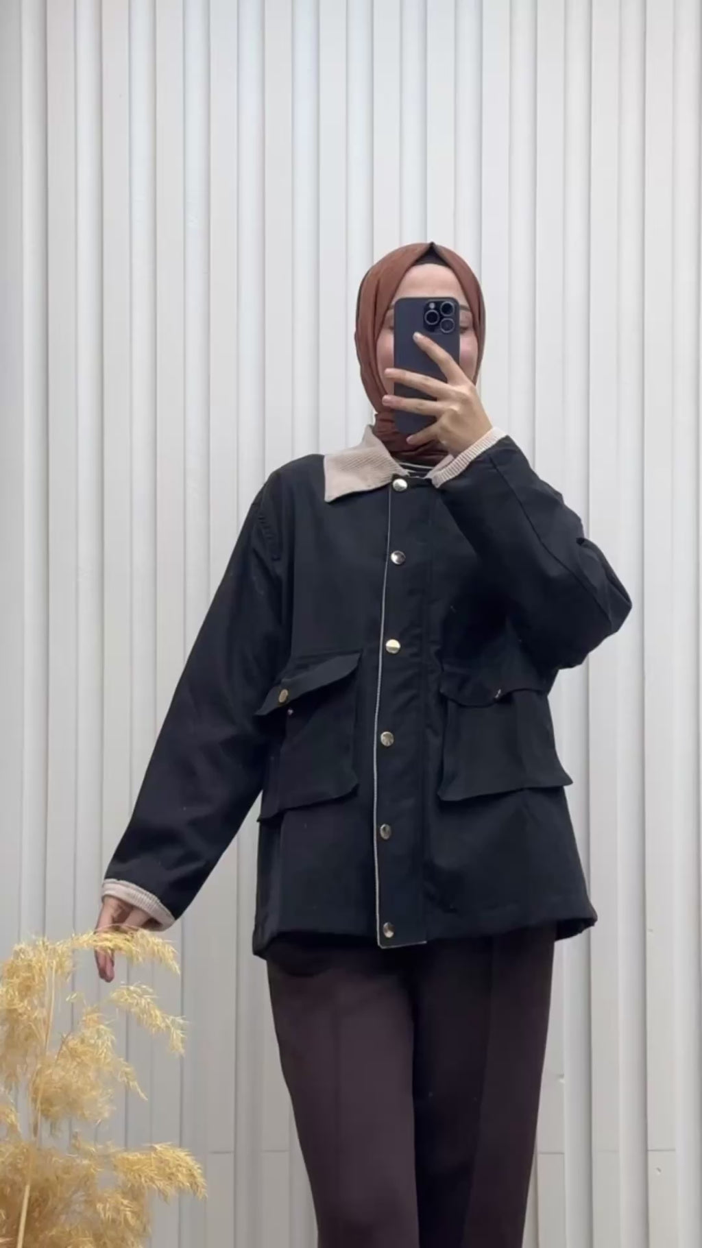 Kadife Yaka Cepli Çeket