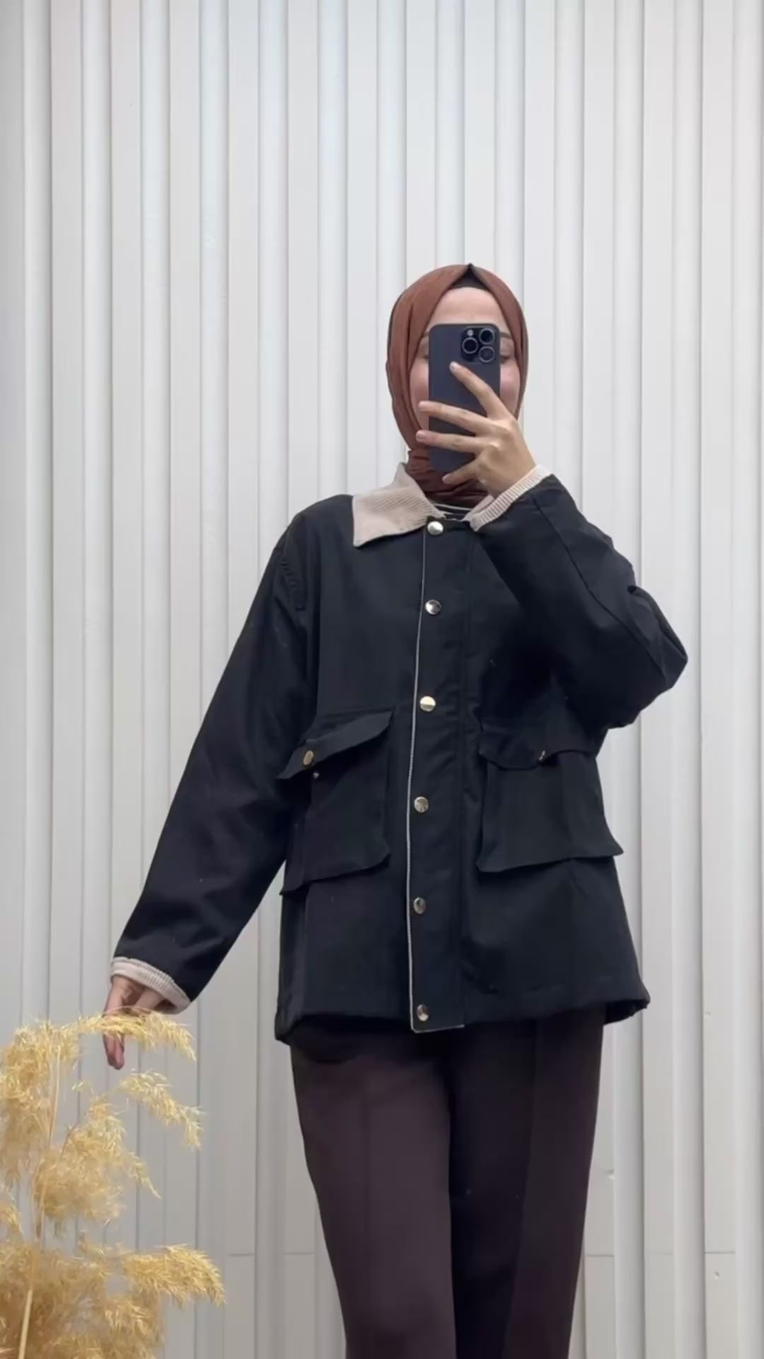 Kadife Yaka Cepli Çeket