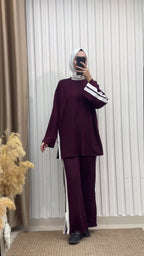 Yanlar Çizgili Yırtmaçlı Takım