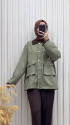 Kadife Yaka Cepli Çeket